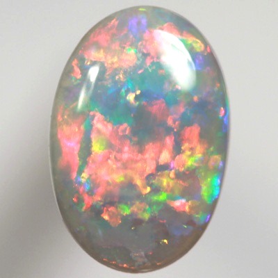 SOLID SEMI BLACK OPAL Gemmy red and gold over green and blue